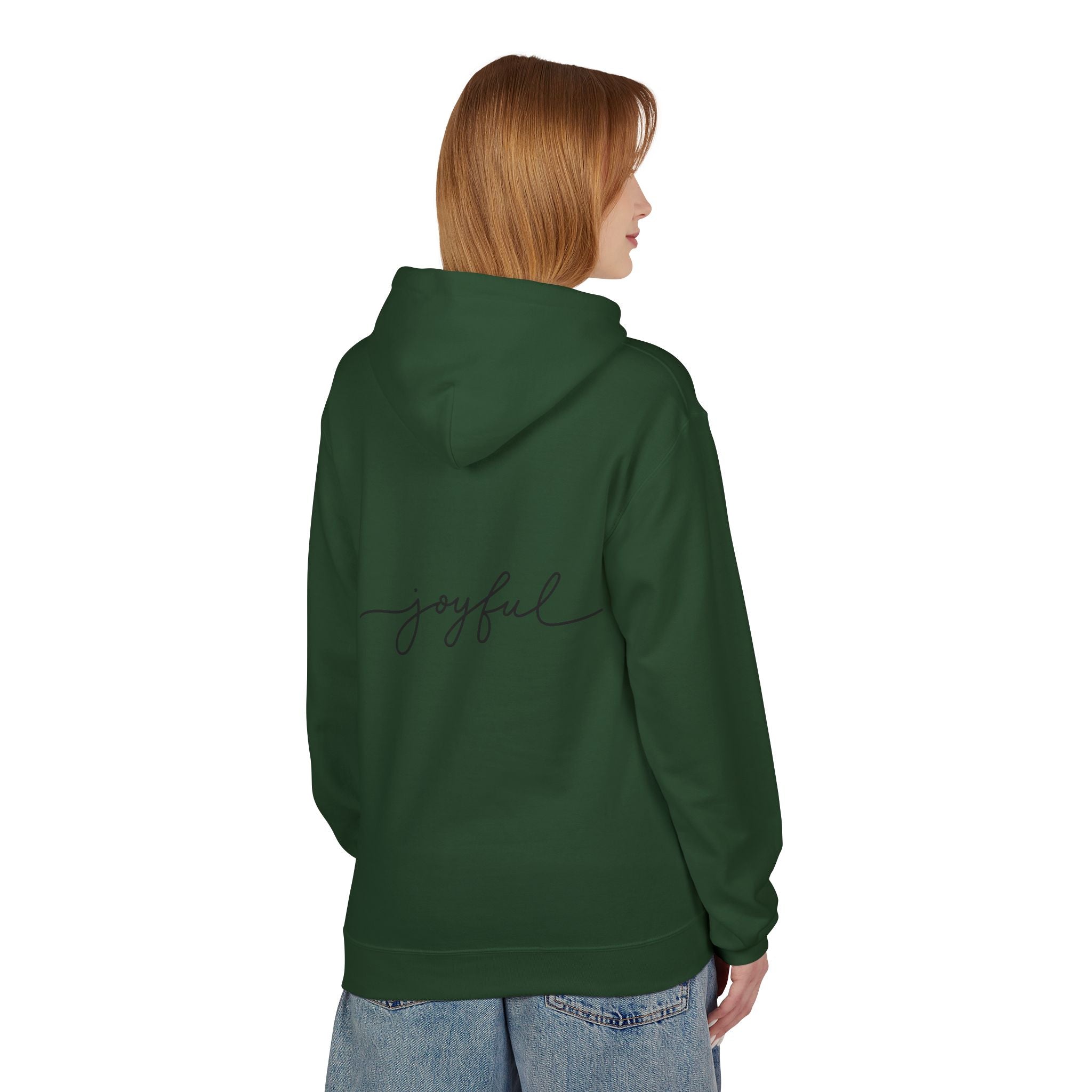 Merry & Bright Christmas Hoodie — Joyful Script Holiday Sweatshirt
