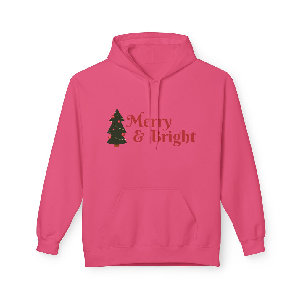 Merry & Bright Christmas Hoodie — Joyful Script Holiday Sweatshirt