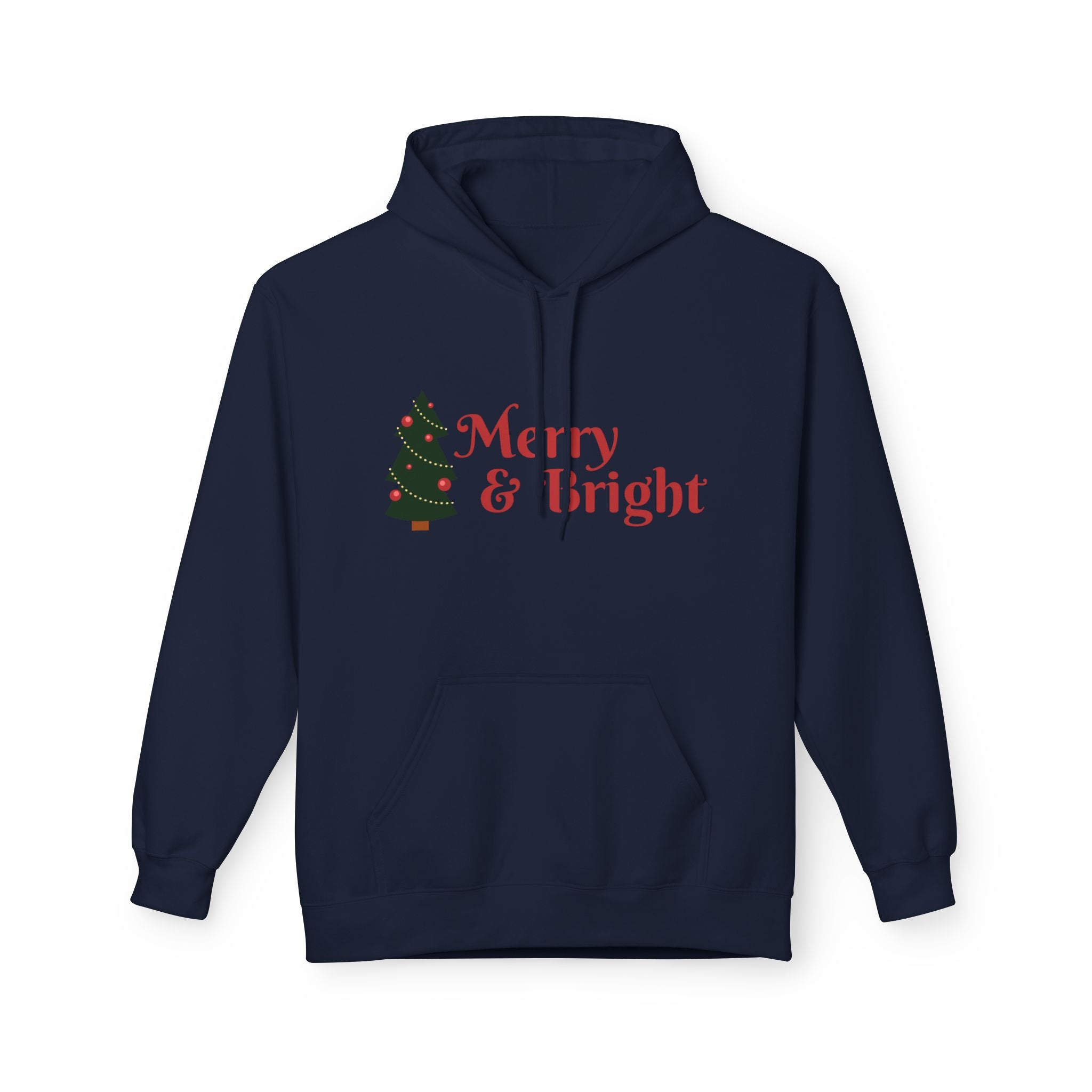 Merry & Bright Christmas Hoodie — Joyful Script Holiday Sweatshirt