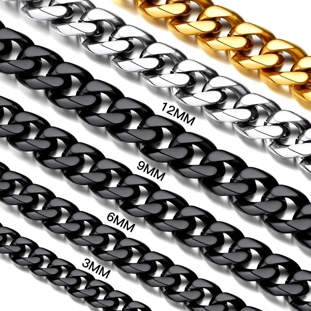 Men's 6mm Miami Curb Cuban Link Chain Necklace - Unisex 316L Stainless Steel