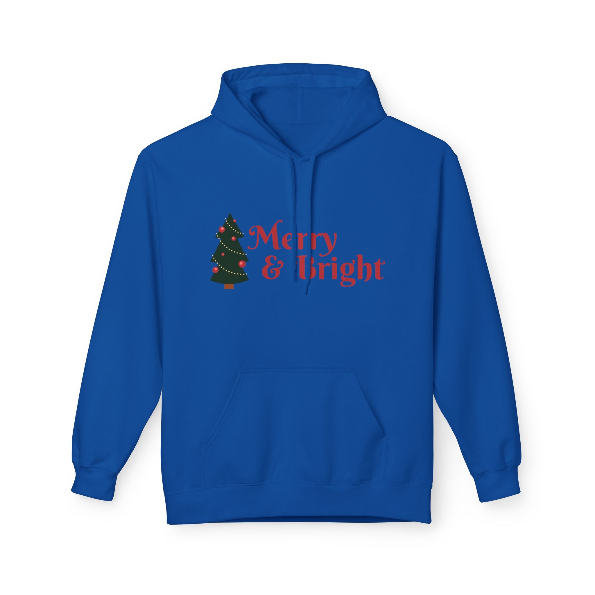 Merry & Bright Christmas Hoodie — Joyful Script Holiday Sweatshirt