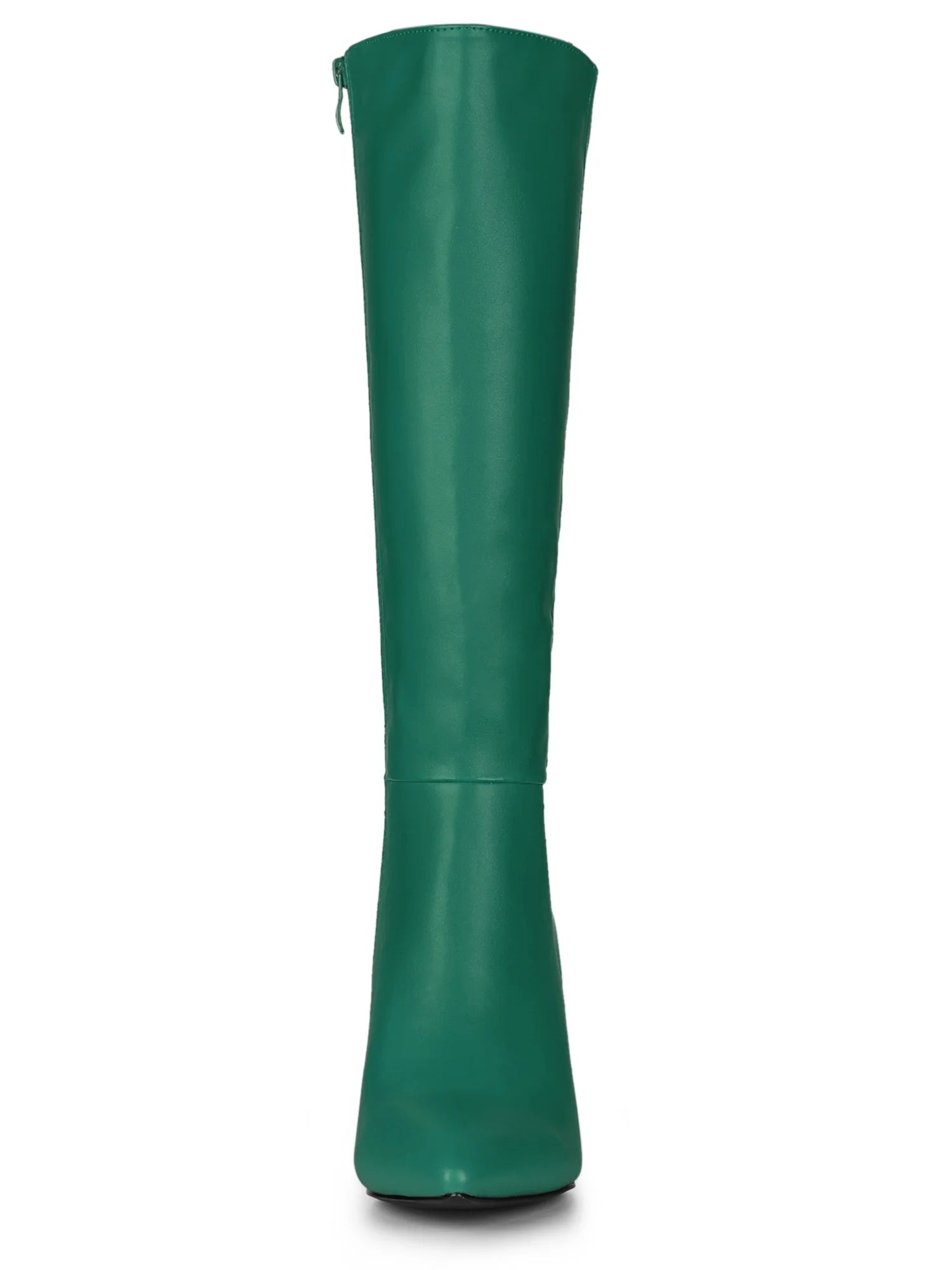 Women'S Boot Pointed Toe Side Zipper Stiletto Heel Knee High Boots Dark Green 8